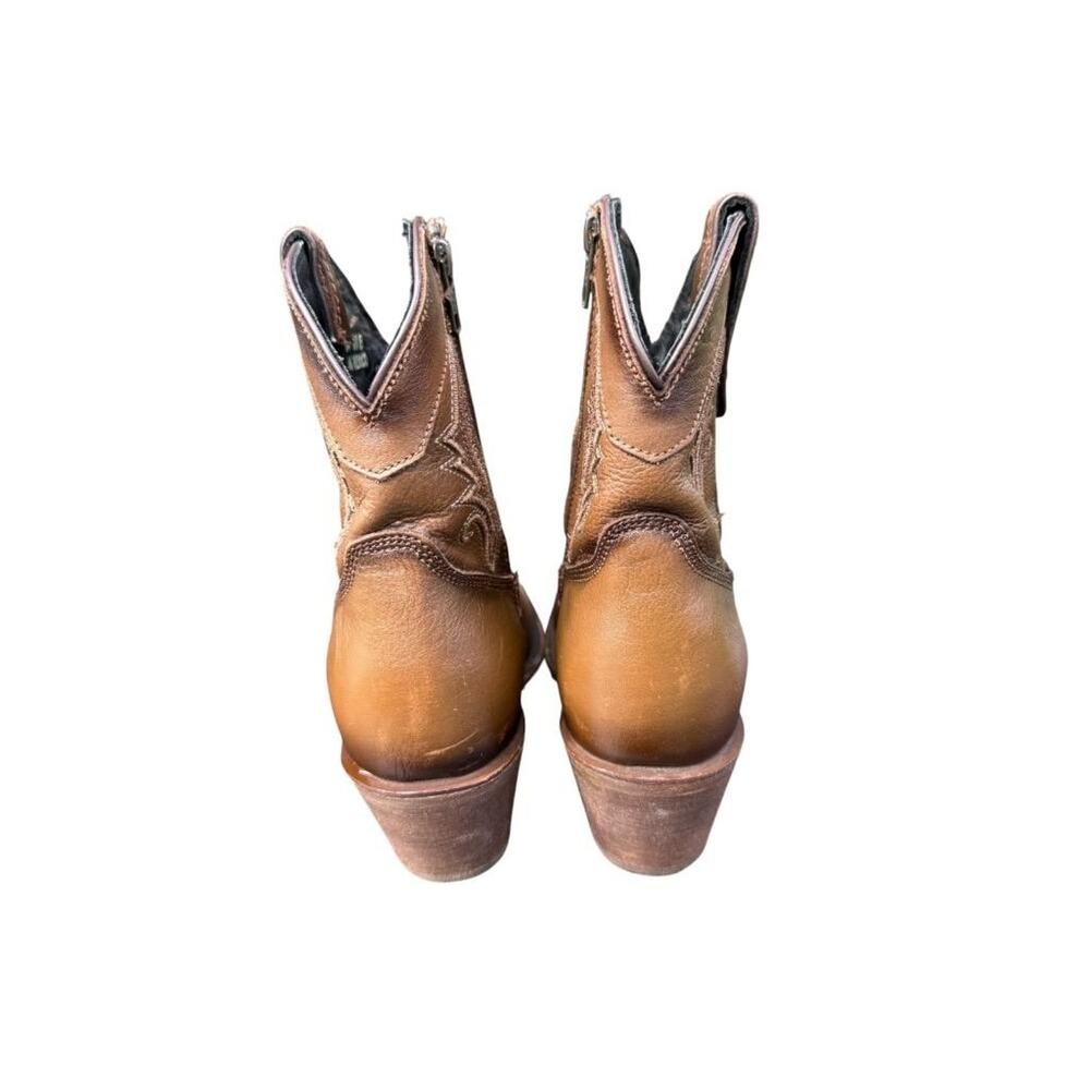 J.B. Dillon Short Western Cowboy Boot Brown Leather Women size 10 - Picture 4 of 7